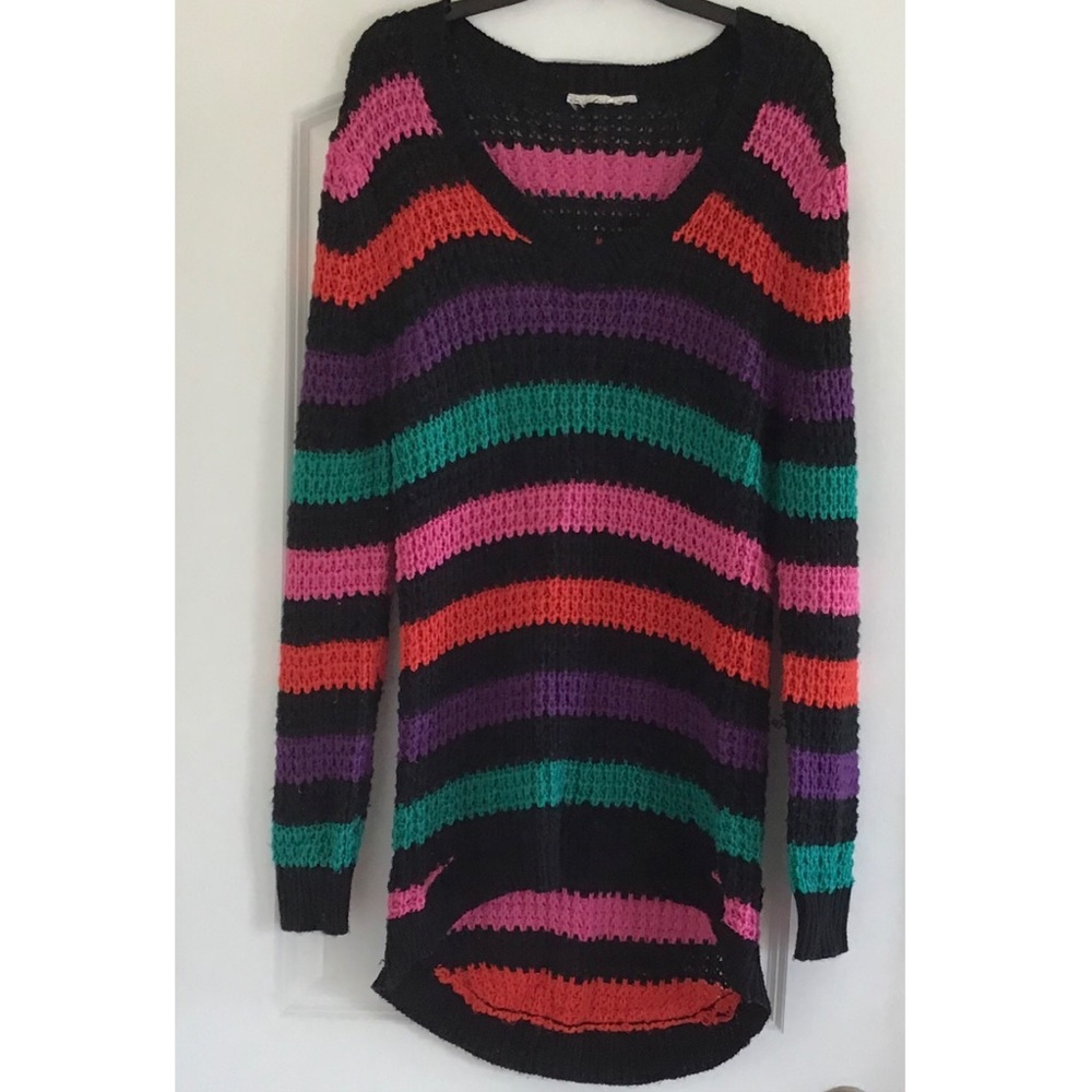 High Low Colorful Sweater Dress